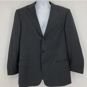 Ermenegildo Zegna Men's Wool Three Button Blazer Sports Jacket Size 52R Charcoal